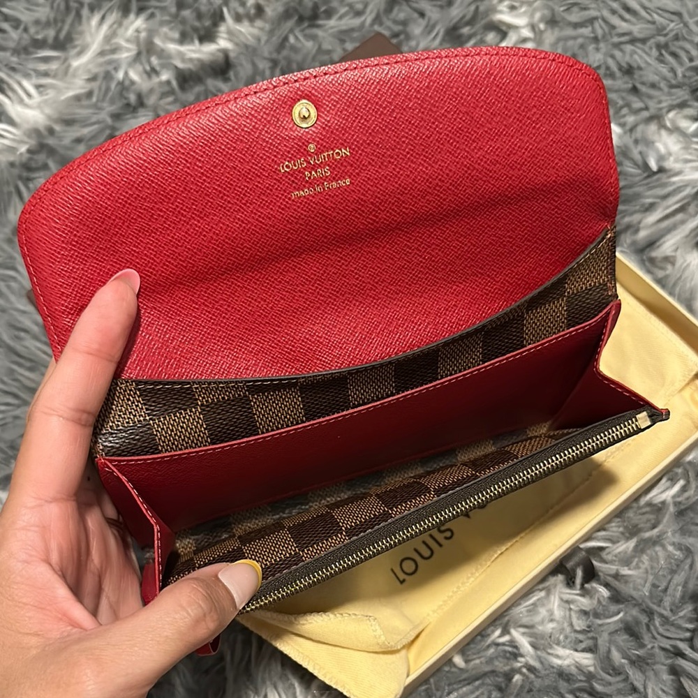 Louis Vuitton Damier Ebene Emilie Wallet Red Wallet - Picture 5 of 8